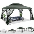 Pavillon 3x3m/3x4m Wasserdicht Faltpavillon Pop Up Gartenpavillon UV-Schutz 50+