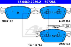 ATE Bremsbeläge Vorne (13.0460-7286.2) für VW Multivan T6 Transporter T5 /