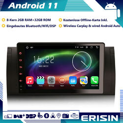 9" Android 11 GPS Autoradio DAB+ CarPlay RDS 4G 8-Kern für BMW 5er E39 X5 E53 M5