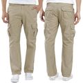 Herren Cargo Hose  100% Baumwolle Freizeithose Loose Fit Arbeitshose Regulär Fit