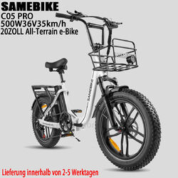 Samebike C05 pro 20 Zoll Elektrofahrrad Pedelec Ebike Klapprad 350W 12AH Cityrad