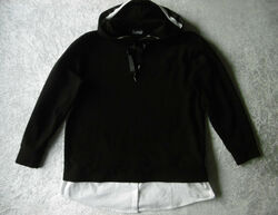 Hoody: Shirt mit Kapuze + ´Bluse´ schwarz  Gr 42  MYBC  by Naturmoden Peter Hahn