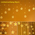 LED Lichtervorhang Stern Lichterkettenvorhang Fenster Weihnachtsbeleuchtung Deko