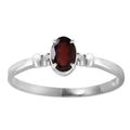 Natürlich Red Garnet Und Diamanten Edelstein Ring 14K Weiß Gold Ring