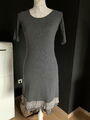 MARC CAIN Shirtkleid Damen Gr. DE 38 hellgrau-braun-wollweiß Casual-Look