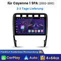 4+64G 9'' Android 13 GPS BT Autoradio Carplay Für Porsche Cayenne 9PA 2002-2010