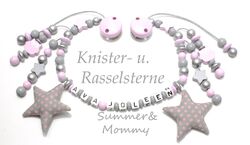 Kinderwagenkette mit Namen Wagenkette, Farbwahl !!!! Sterne, Eule, Baby Geschenk