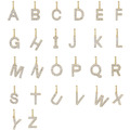 14K Gold Auf Sterlingsilber Pavé Cz Mini A-Z Brief Alphabet Initialen DIY Charm