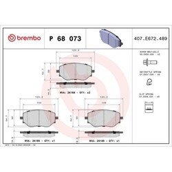 P 68 073 BREMBO Bremsbelagsatz, Scheibenbremse PRIME LINE
