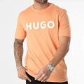 Hugo Herren T-Shirt normale Passform Baumwolle-Jersey mit Logoaufdruck in Eisorange [M]