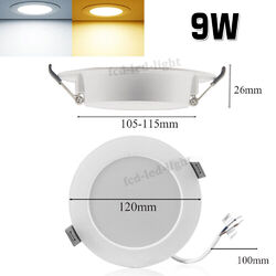 LED Panel Einbaustrahler 230V Deckenleuchte Rund Flach Einbauleuchte 3W-24W IP44