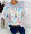 T Shirt Tunika Bluse Top Oversize  Sommer Leicht Polyester Kette Bunt 40 42 44