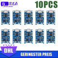 10PCS GY-TP4056 USB Li-Ion Lademodul 5V 1A 18650 Laderegler Charger Board Schutz