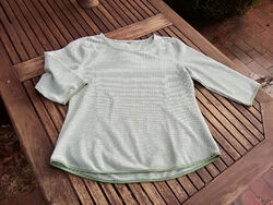 Multiblu süßes gepunktetes Langarm Shirt Pullover Pulli grün weiß taill. S 36/38