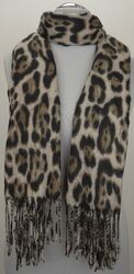 Leopard Damen Winter Web Schal Stola Halstuch Strick 20% Baumwolle 200x70 2219