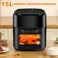 15L Air Fryer 1400w Luftfritteuse Heißluftfritteuse Heissluft Friteuse Backofen