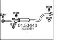 MTS Mittelschalldämpfer Schalldämpfer für Honda Civic VI Hatchback EJ EK MA MB