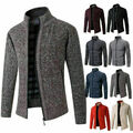 Stehkragen Strickjacke Mantel Strick Sweater Cardigan Outwear Herren Warm