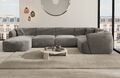 Sofa Stoff Wohnlandschaft Design Polstersofa Couch Samtstoff TABARCA U Form