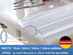 Tischfolie 2mm Transparent Klar Tischdecke Tischschutz Tischmatte Abwaschbar PVCMaß nach Wunsch ✔️ Qualitätsware ✔️schnelle Lieferung✔️