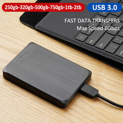 UnionSine 500GB 1TB 2TB Externe Tragbare Festplatte 2,5" USB 3.0 PC Laptop HDD