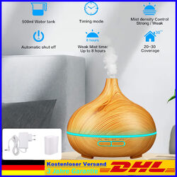 Diffuser Luftbefeuchter Aroma Vernebler LED Ultraschall Humidifier Duftöl Licht