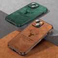 For iPhone 16 14 13 12 Pro Max 11 Deer Shockproof Leather Hybrid Soft Case Cover