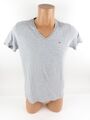 Tommy Hilfiger Herren Shirt T-Shirt Regular kurzarm V-Ausschnitt grau S (17460)