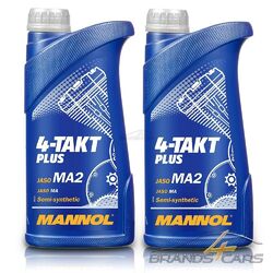 MANNOL 2x 1 L LITER 4-TAKT PLUS MOTORÖL MOTOREN-ÖL MOTOR-ÖL 50519398Erstausrüster-Qualität | Schneller Versand ab Lager