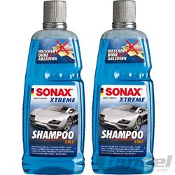 2x 1 Liter SONAX XTREME SHAMPOO 2 in 1 WASCHEN OHNE ABLEDERN AUTOSHAMPOO PFLEGE