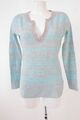 Peter Hahn Damen Pullover Gr. DE 36 Reines Kaschmir Cashmere Blau-Grau