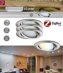 Paulmann LED EBL Smart Home Zigbee Nova Plus Coin 3x6W Eisen geb.Tunable Dimmbar