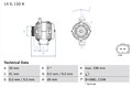 Lichtmaschine Generator Lima BOSCH 0 986 046 130 +73.28€ Pfand für E46 E91 E60