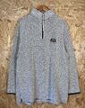 Weird Fish 1/4 Zip Macaroni Pullover Fleecepullover Ecru/Grau - Herren Größe XL