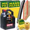 MANN INSPEKTIONSPAKET+5L MOTUL EFE 5W-30 ÖL passend für BMW X3 E83 2.0i xDrive