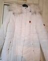 Damen Parka, Mantel ,warm, Kapuze mit Webpelzbesatz, Weiss, Gr. XL, 