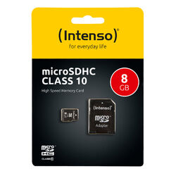 microSDHC Card INTENSO, Speicherkarte, 8GB, Class 10