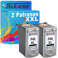 2 Patronen XL Black für Canon PG-40 Fax JX 200 JX 210 P JX 500 JX 510 P