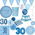 30. Geburtstag Deko blau Mann Dekoration Party Set hellblau Geburtstagsdeko Zahl