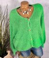 NEU Flauschige Mohair Strickjacke Cardigan  Italy GRÜN 38 40 42