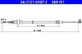 ATE 24.3727-0197.2 SEILZUG, FESTSTELLBREMSE HINTEN FÜR SEAT SKODA VW