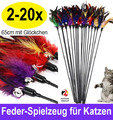 Katzenspielzeug Federspielzeug😻65cm XL Feder Wedel Spielzeug Katze groß 2-20x🪶