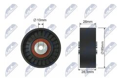 NTY Umlenk-/Führungsrolle Keilrippenriemen RNK-PL-018 85mm für OPEL VECTRA Z02 4