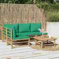 Garten Lounge Set Taupe-Kissen Gartenmöbel Sitzgruppe Sofa 7-tlg. Bambus vidaXL