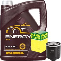 MANN ÖLFILTER + 5 LITER 5W-30 MOTORÖL MANNOL ENERGY 5W30 ÖL für VW 502.00 505.00