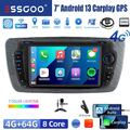 Autoradio Android 13 4+64G Carplay GPS RDS WIFI Für Seat Ibiza IV 6J 2009-2013