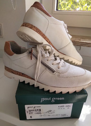 Paul Green Sneaker Damen weiß Leder Gr 39 / 6  !! wie NEU - ein Schnäppchen!