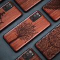 Holz Hülle für Samsung Galaxy S24 S23 S22 S21 S20 Ultra Silikon TPU Schutz Cover