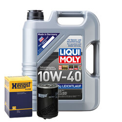 Motoröl 10W40 LIQUI MOLY Mos2 Leichtlauf 5L+HENGST Ölfilter