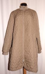 ILSE JACOBSEN leichte lange Steppjacke Stepp Kurzmantel khaki grün 46 NEU